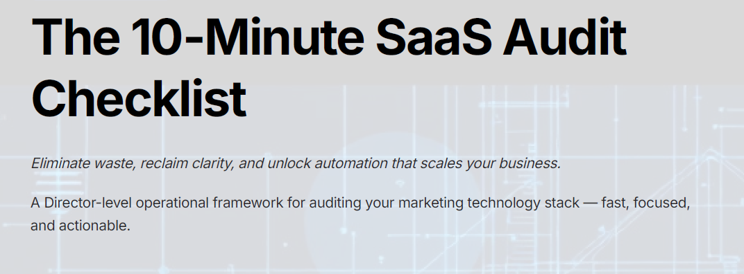 Free SaaS Audit Checklist